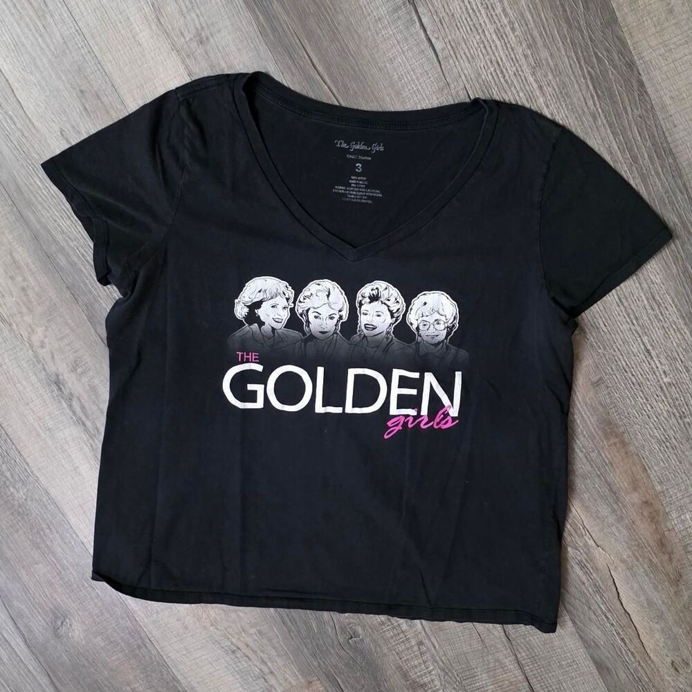Torrid Golden Girls Graphic Tee Black V-Neck Plus Size 3 3X 100% Cotton